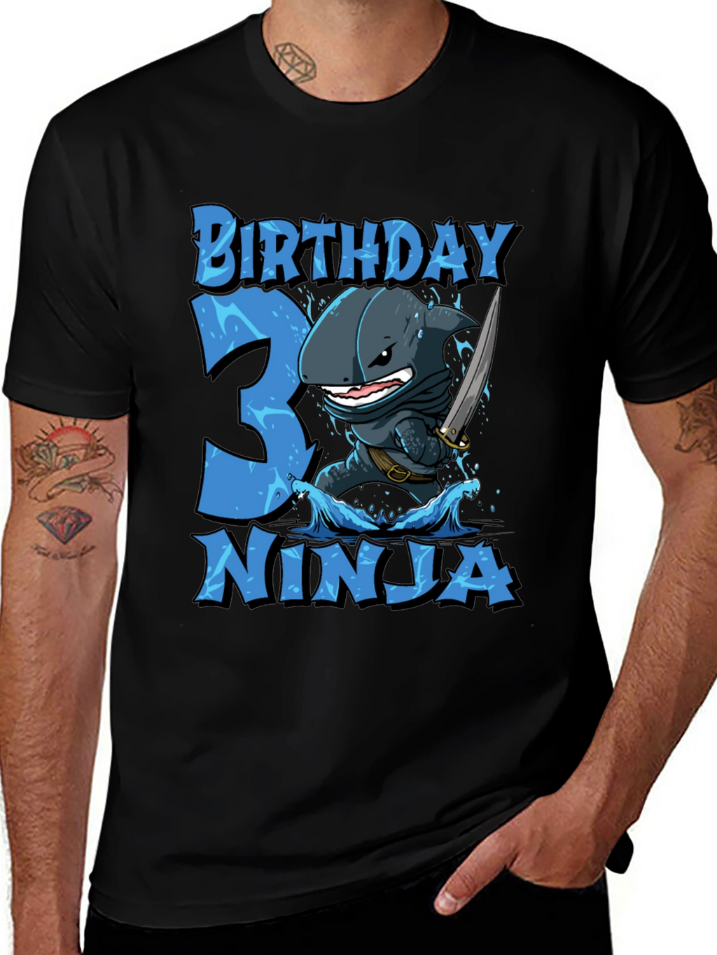 Birthday 3 Ninja Shark T-Shirt