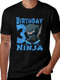 Birthday 3 Ninja Shark T-Shirt