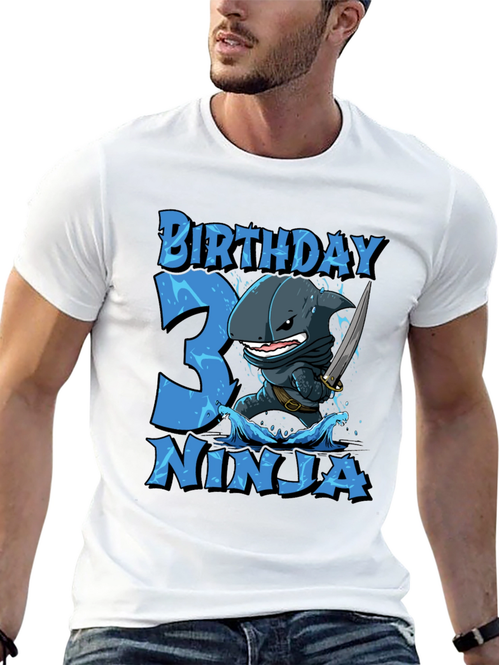 Birthday 3 Ninja Shark T-Shirt