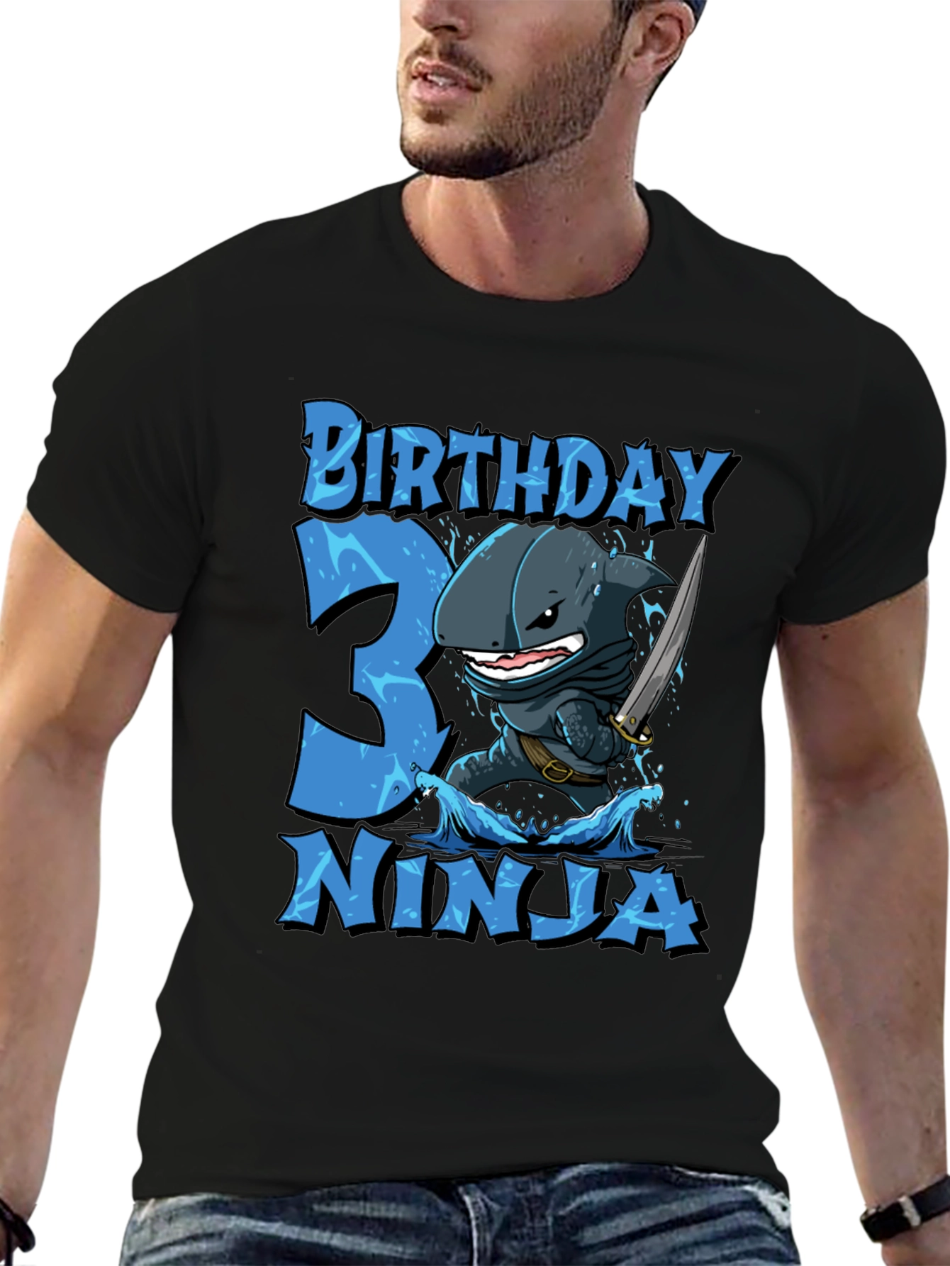 Birthday 3 Ninja Shark T-Shirt
