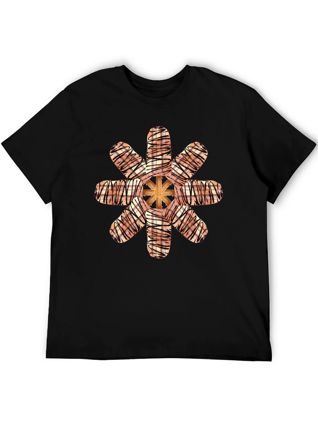 Graphic Tee with Abstract Sausage Design