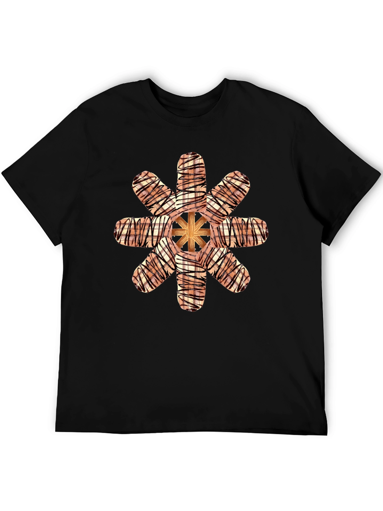 Graphic Tee with Abstract Sausage Design