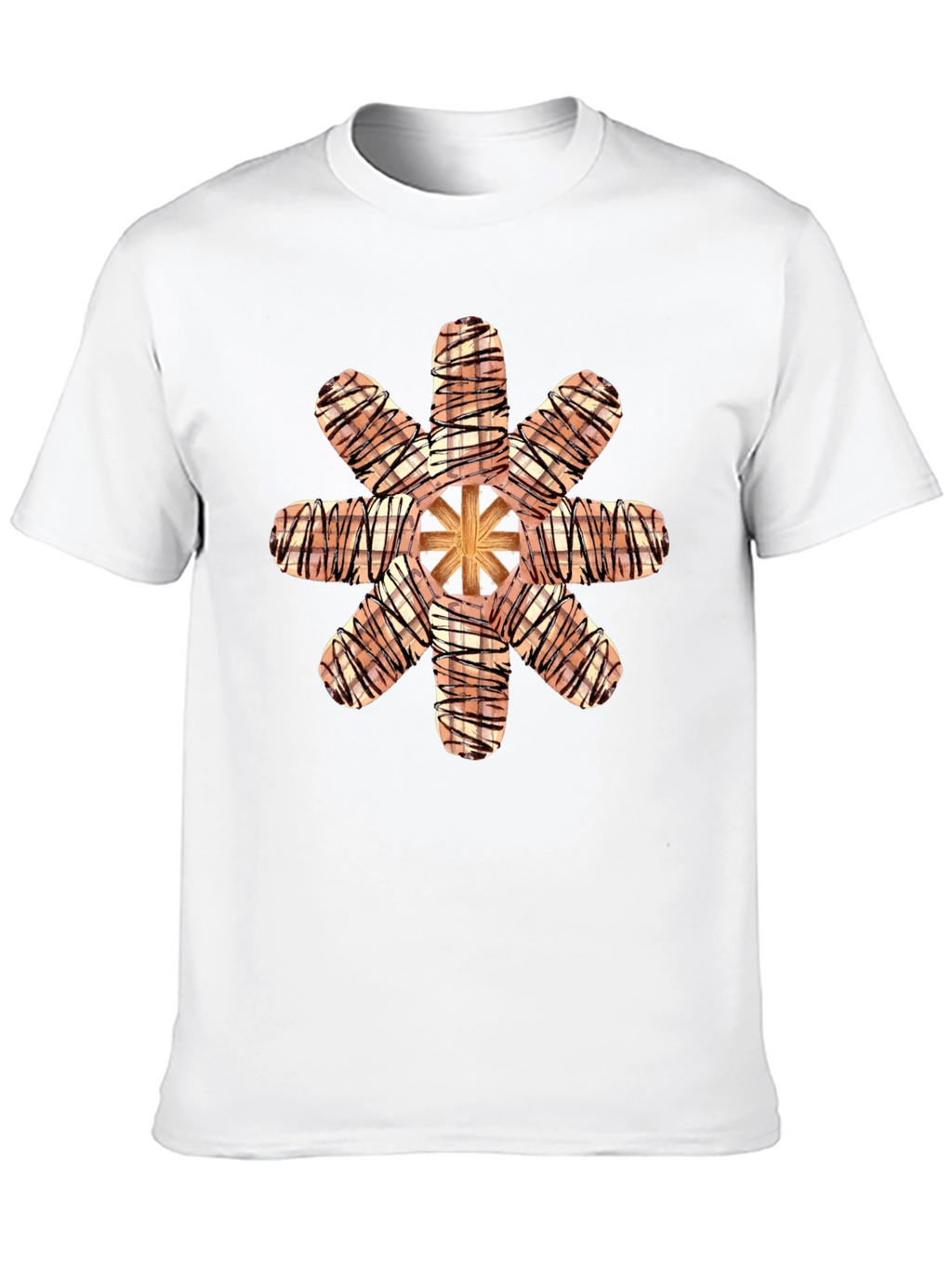 Graphic Tee with Abstract Sausage Design