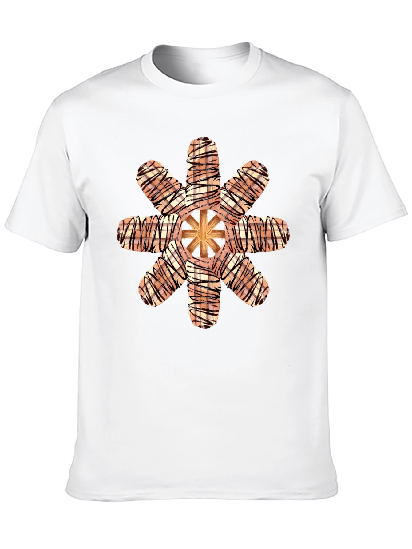 Graphic Tee with Abstract Sausage Design