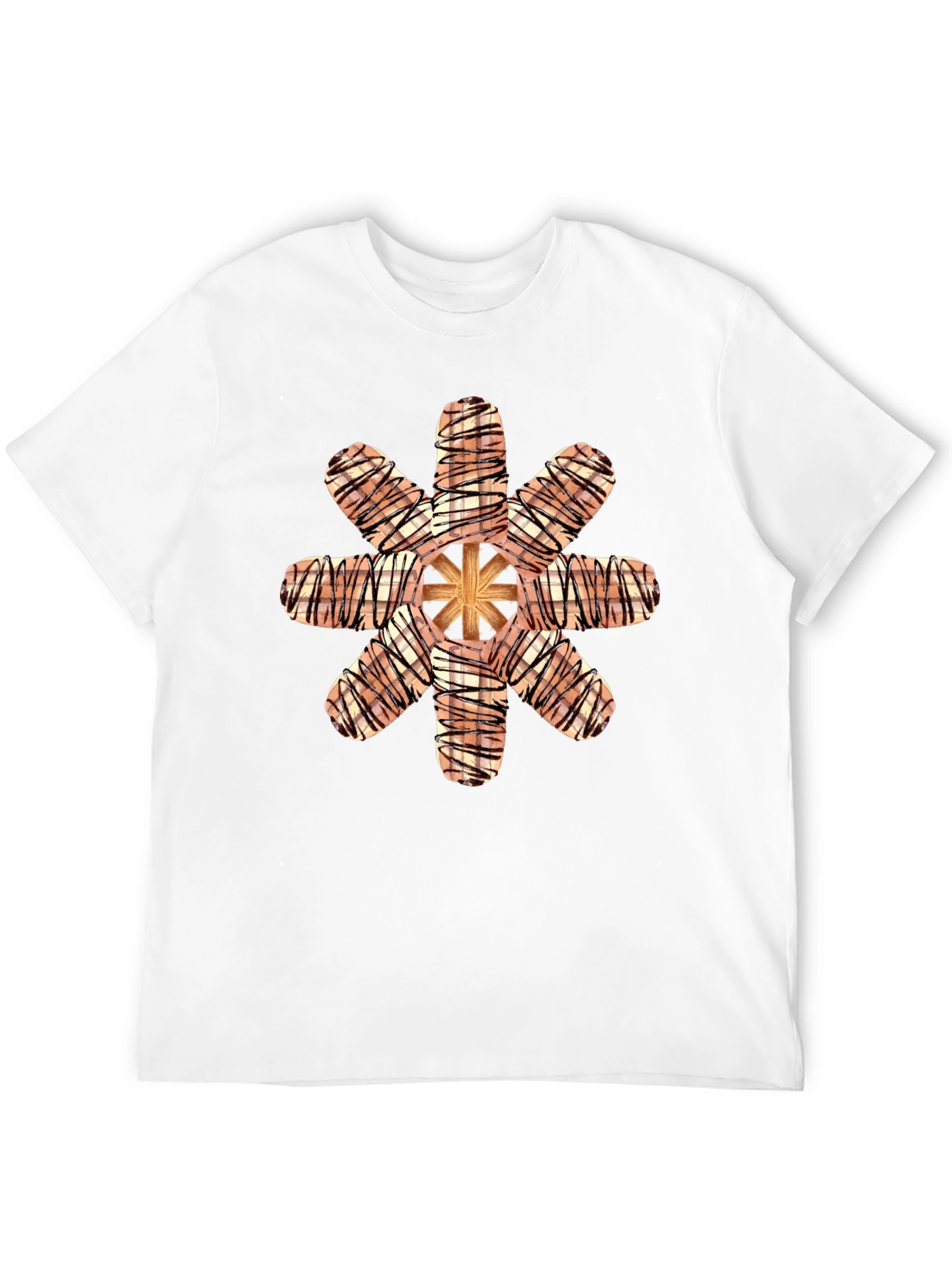 Graphic Tee with Abstract Sausage Design