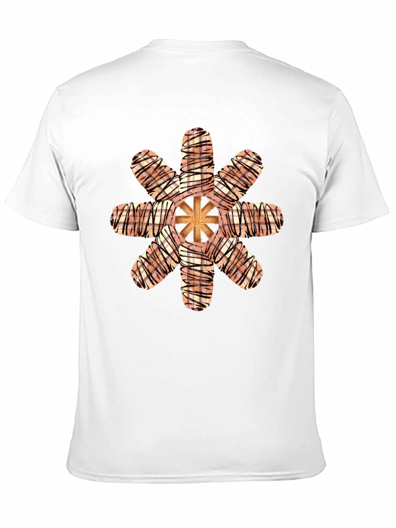 Graphic Tee with Abstract Sausage Design