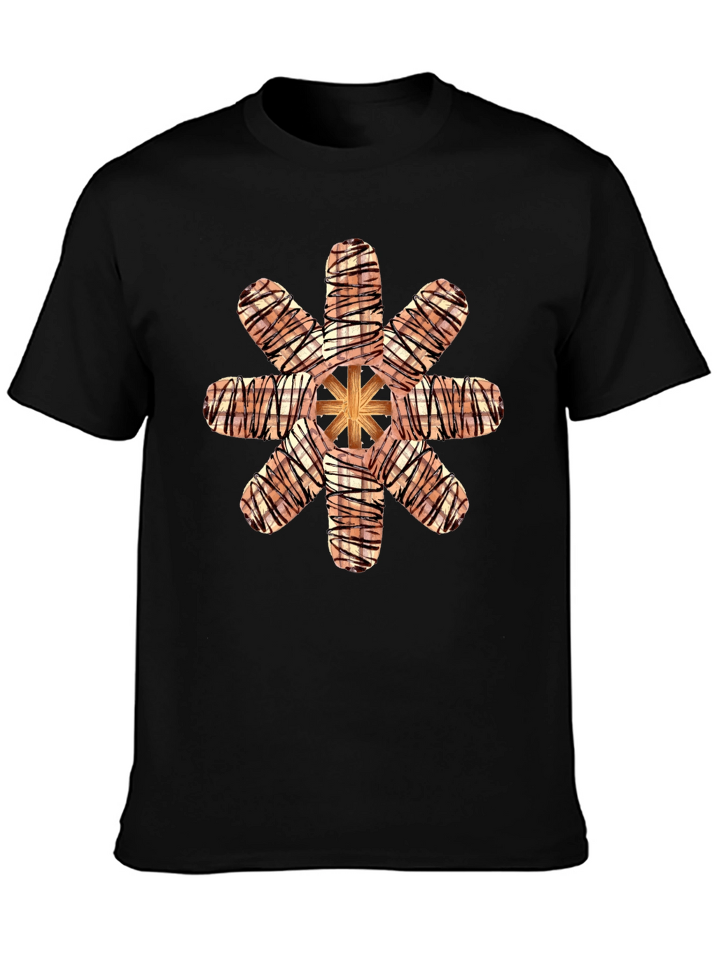 Graphic Tee with Abstract Sausage Design