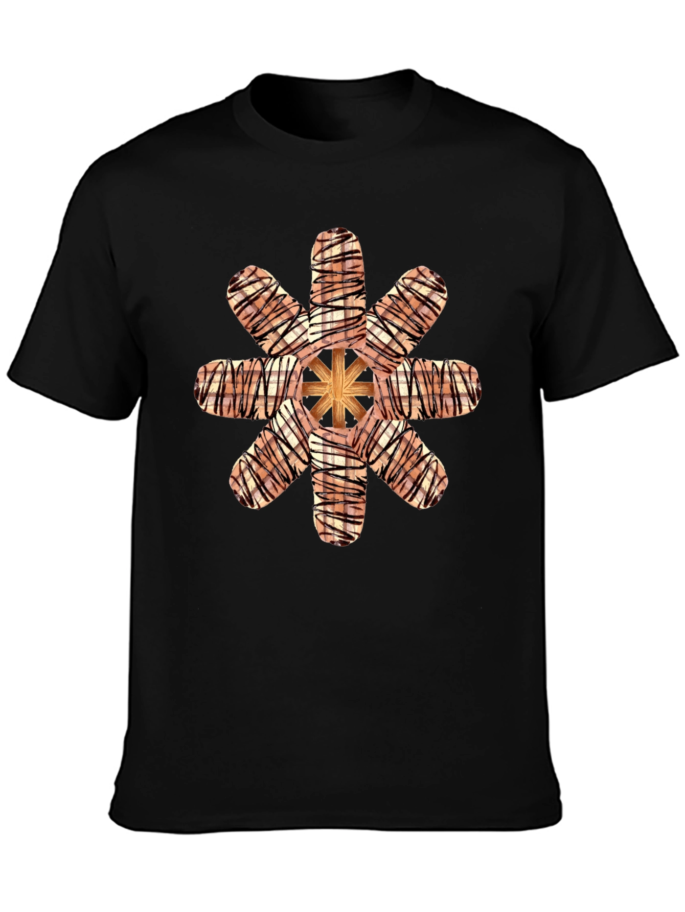 Graphic Tee with Abstract Sausage Design