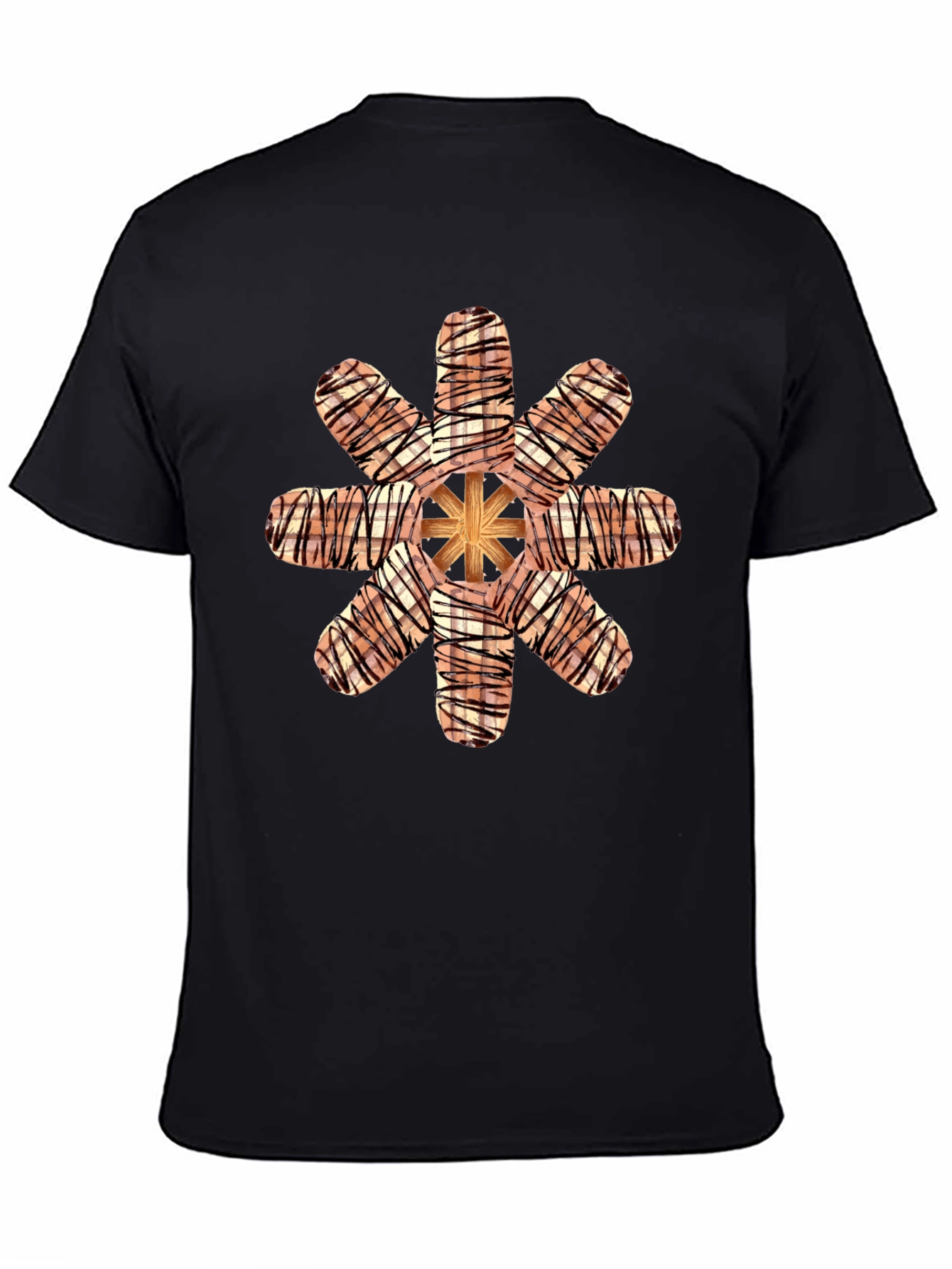 Graphic Tee with Abstract Sausage Design