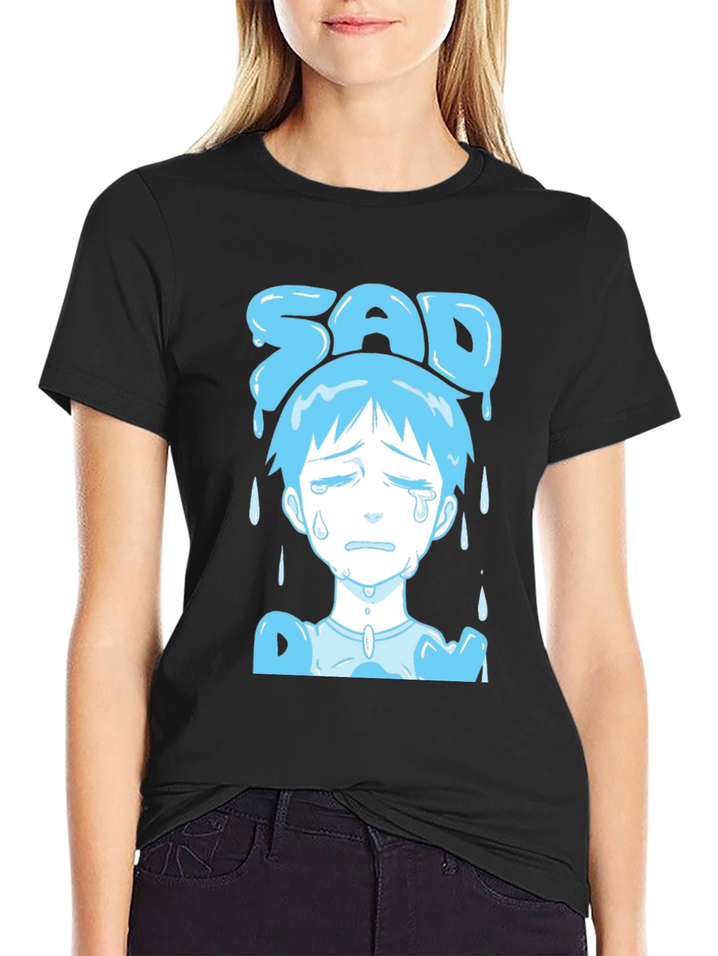 Sad Boy Blue Anime T-Shirt