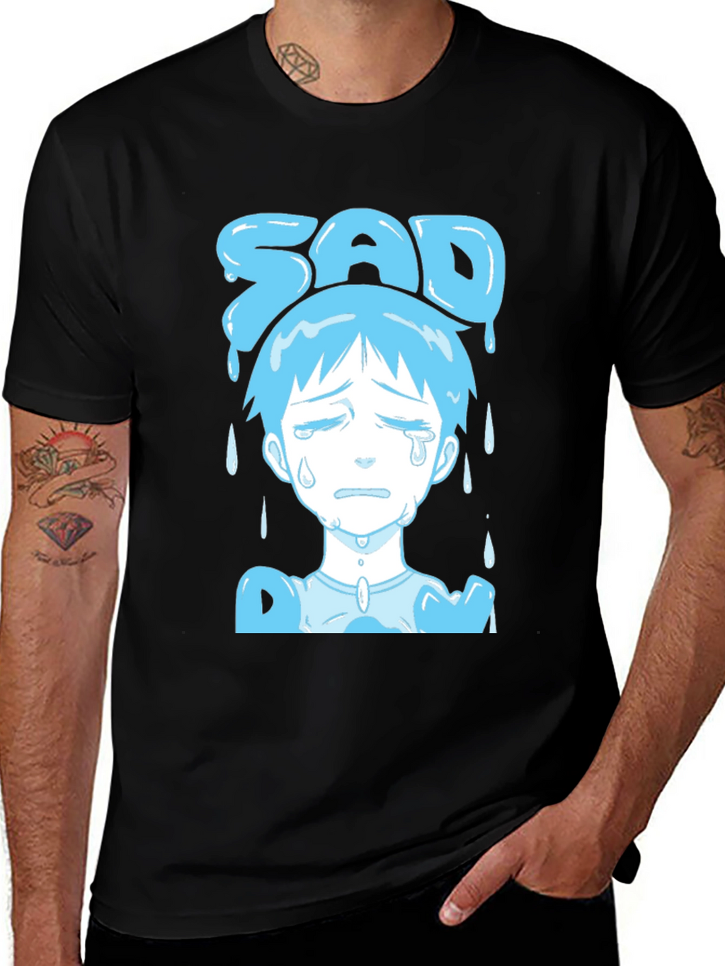 Sad Boy Blue Anime T-Shirt
