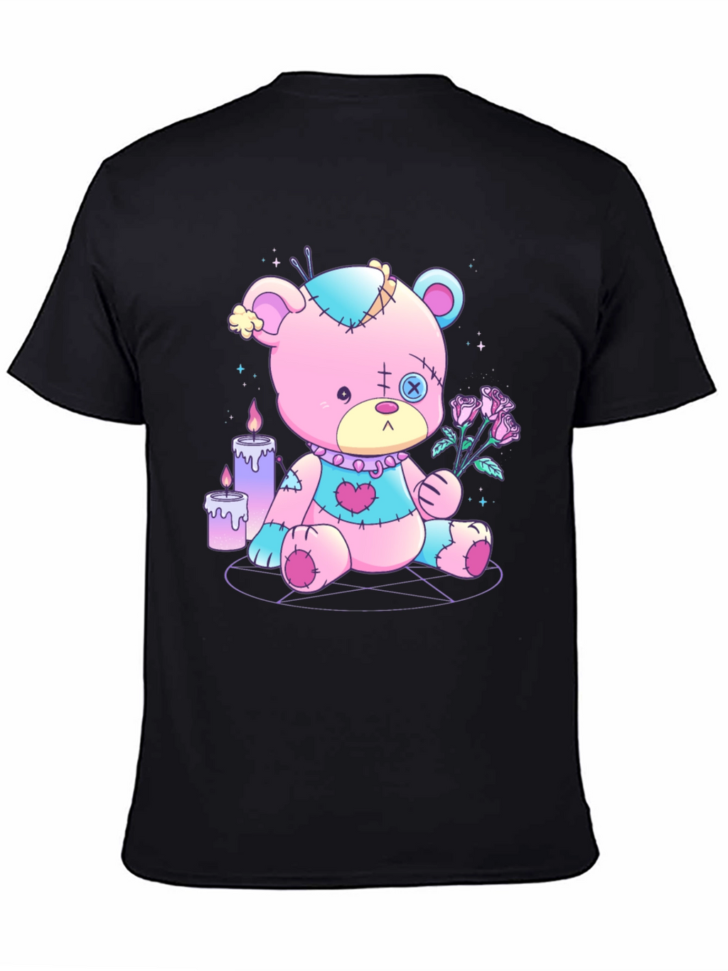 Gothic Teddy Bear T-Shirt - Pastel Goth Design