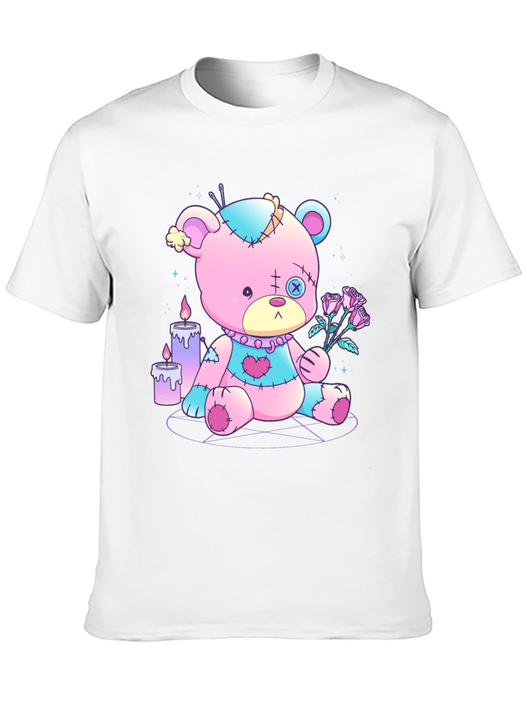 Gothic Teddy Bear T-Shirt - Pastel Goth Design