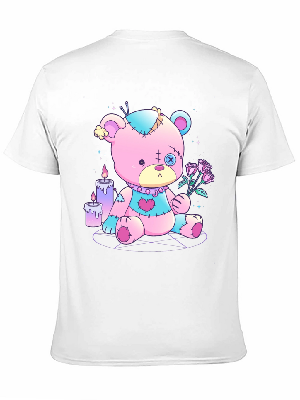 Gothic Teddy Bear T-Shirt - Pastel Goth Design