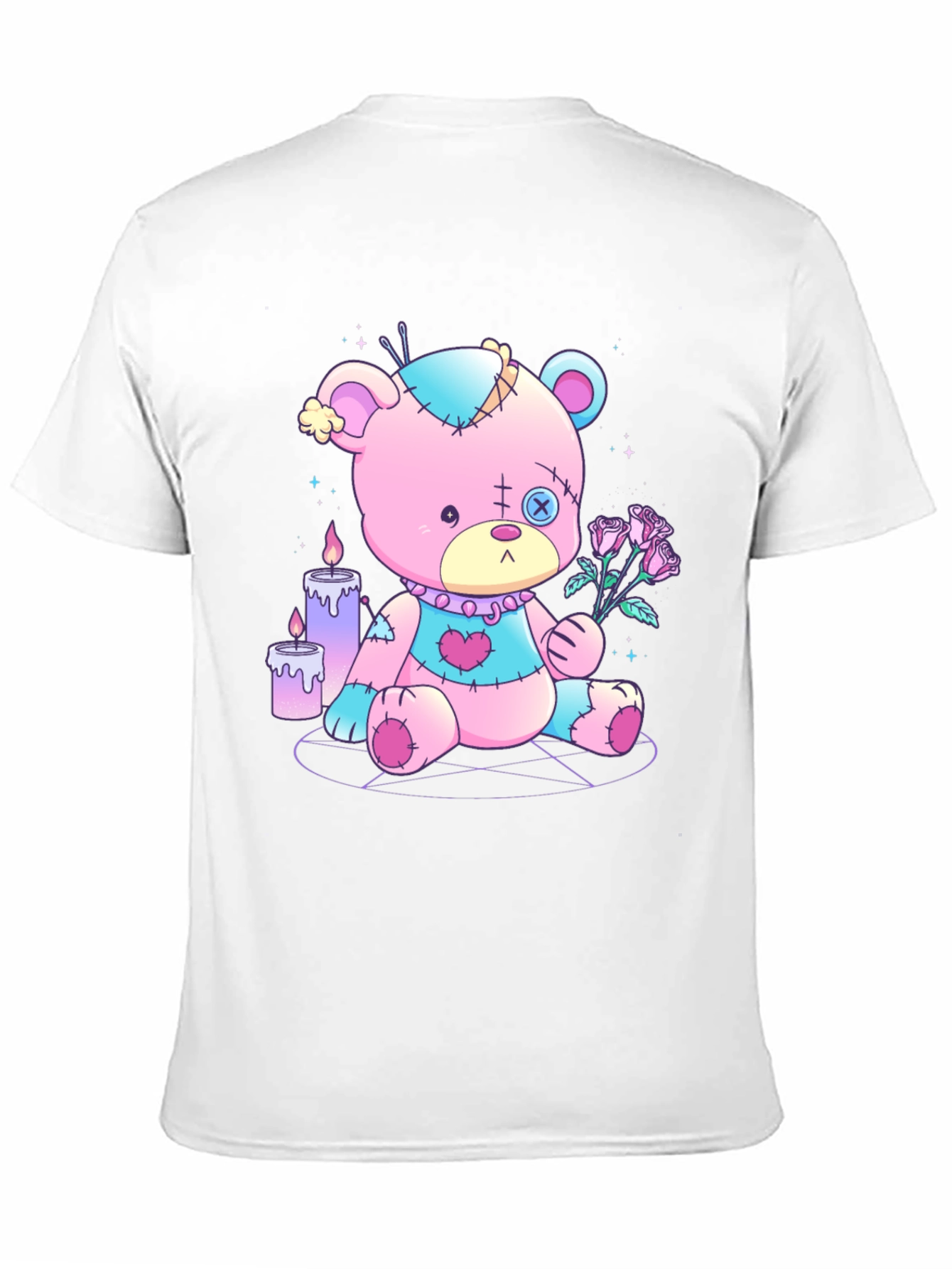 Gothic Teddy Bear T-Shirt - Pastel Goth Design