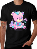 Gothic Teddy Bear T-Shirt - Pastel Goth Design