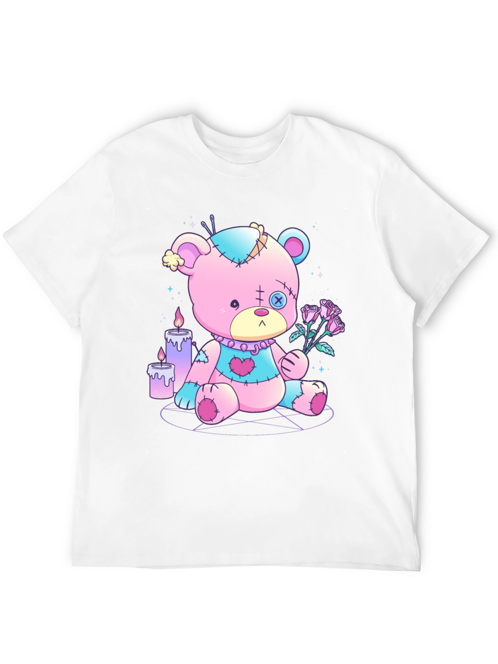 Gothic Teddy Bear T-Shirt - Pastel Goth Design