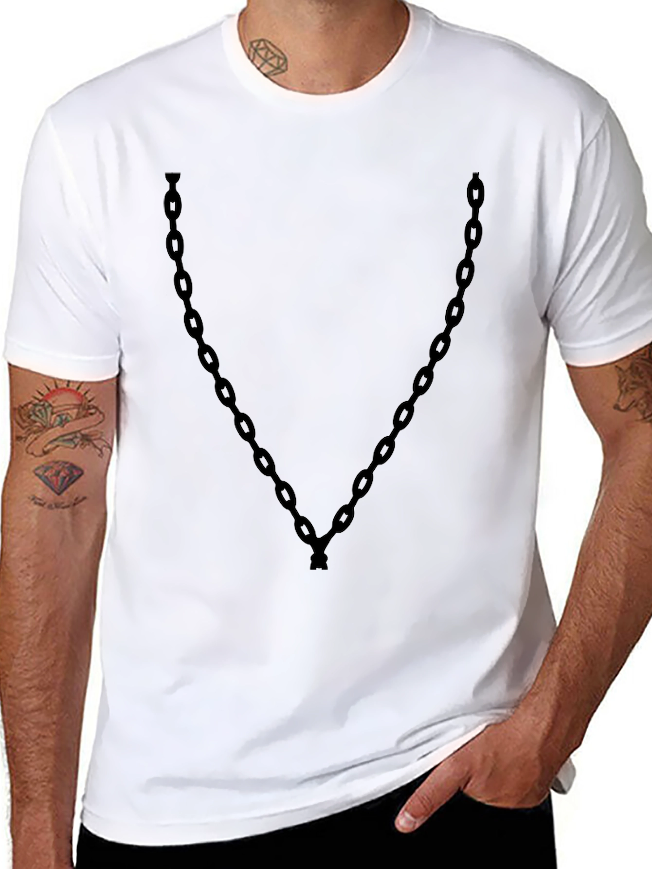 Chain Graphic T-Shirt - Casual Streetwear