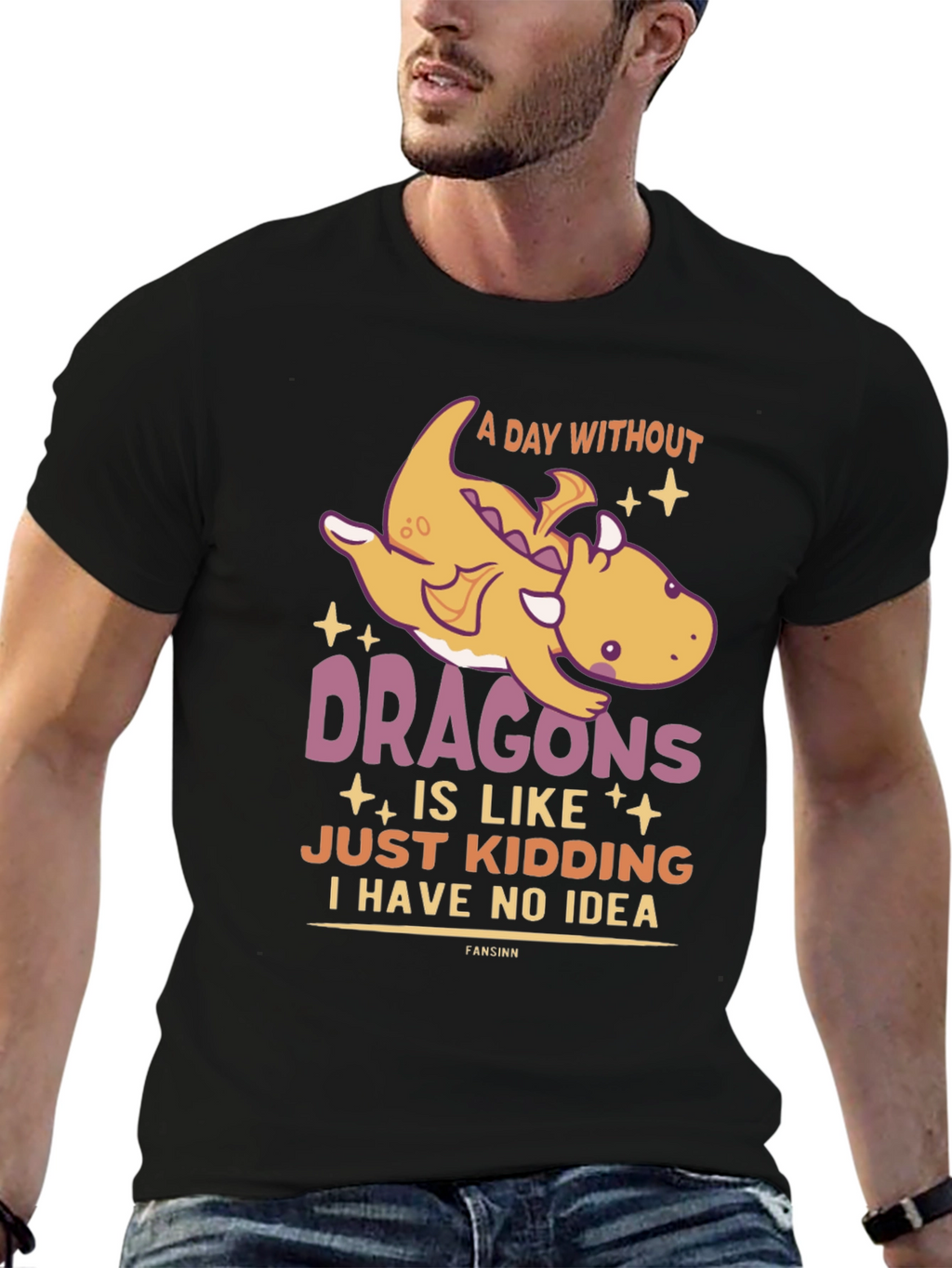 Funny Dragon Graphic T-Shirt - A Day Without Dragons