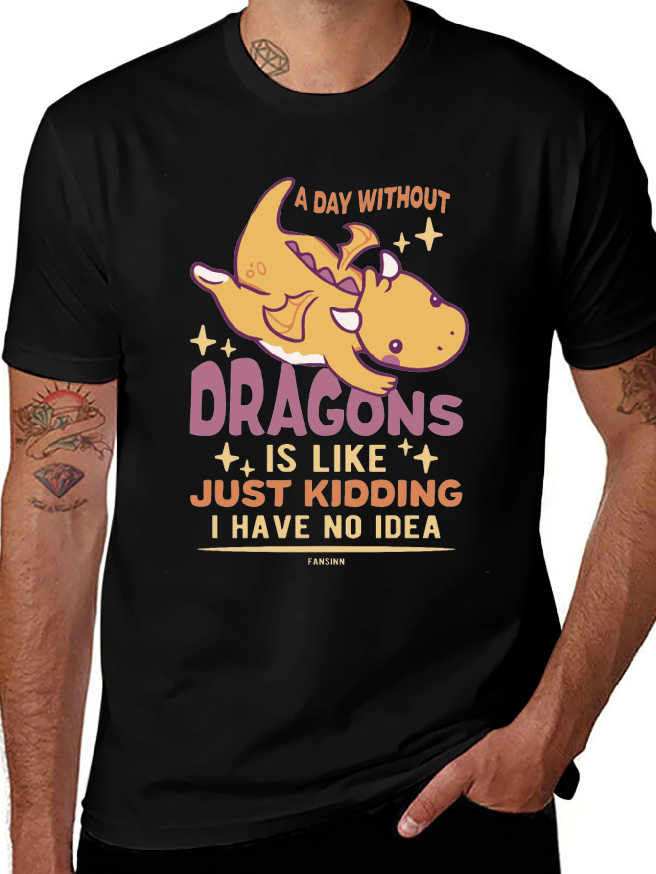 Funny Dragon Graphic T-Shirt - A Day Without Dragons