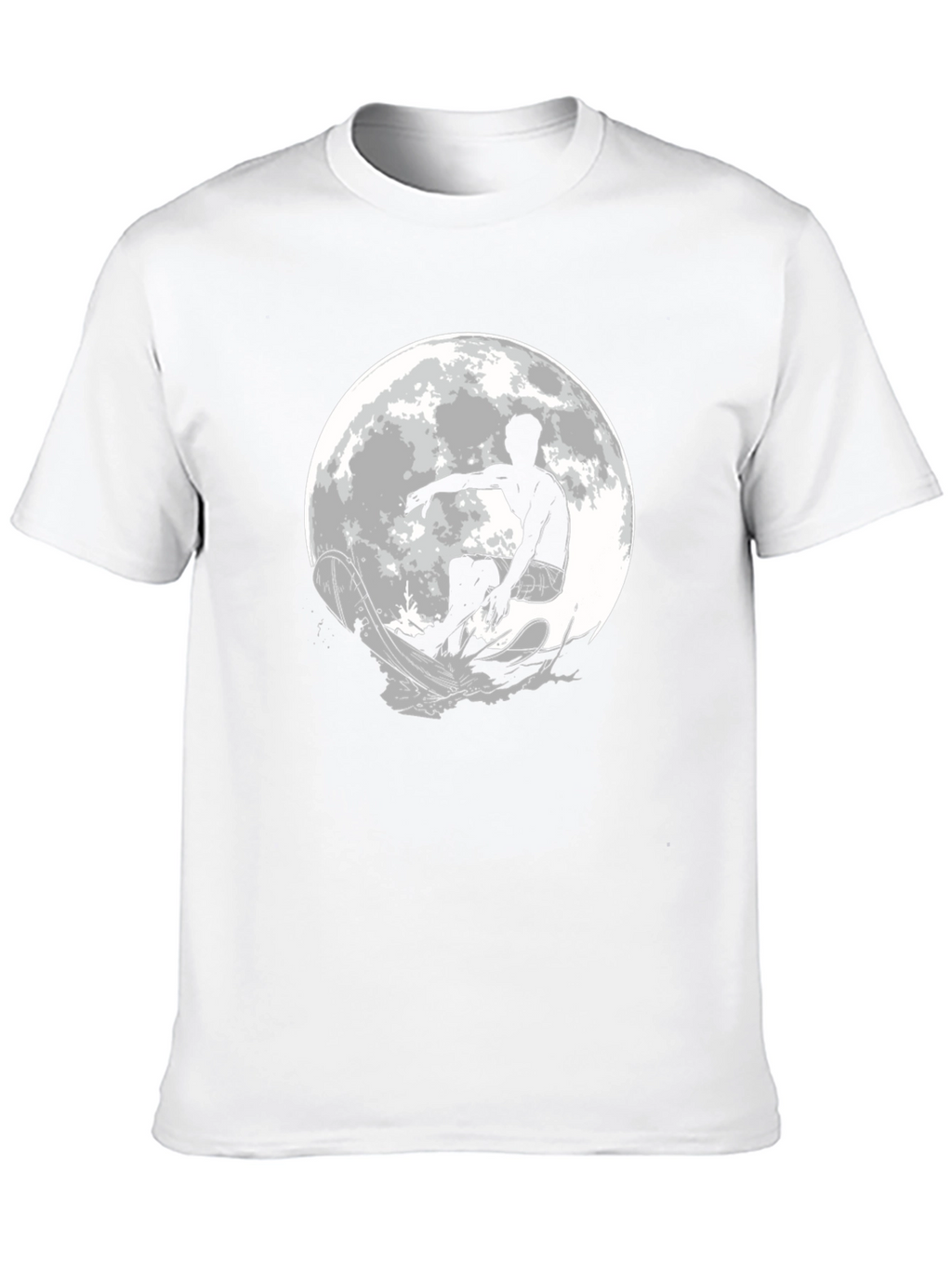 Surfer Moon Graphic T-Shirt - Cool Black Tee