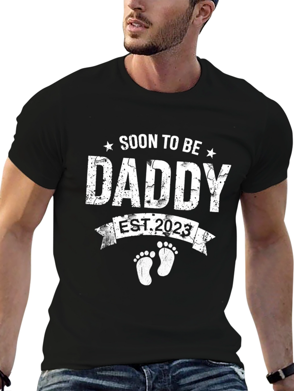Soon To Be Daddy EST. 2023 Black T-Shirt