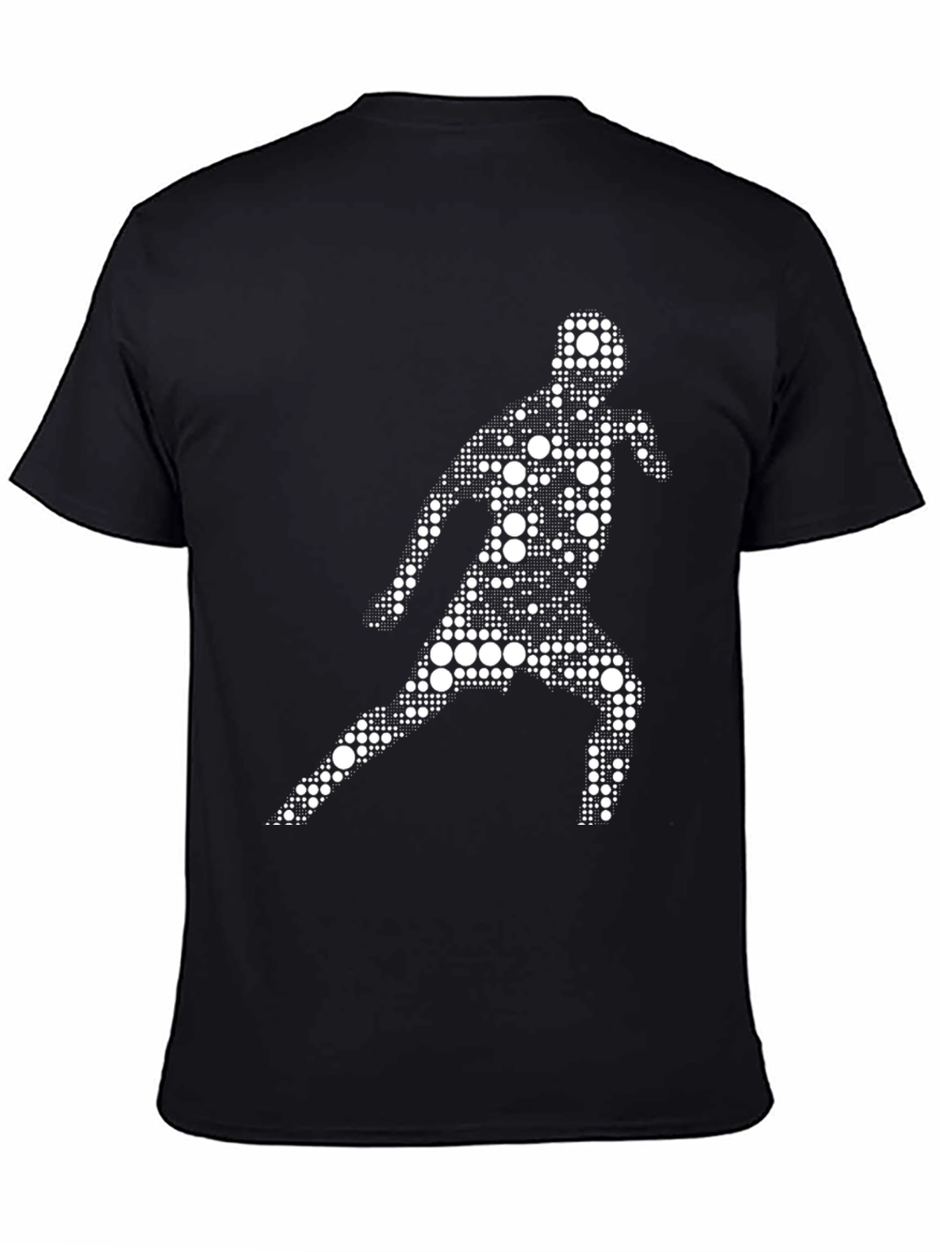 Black T-Shirt with Abstract Runner Graphic