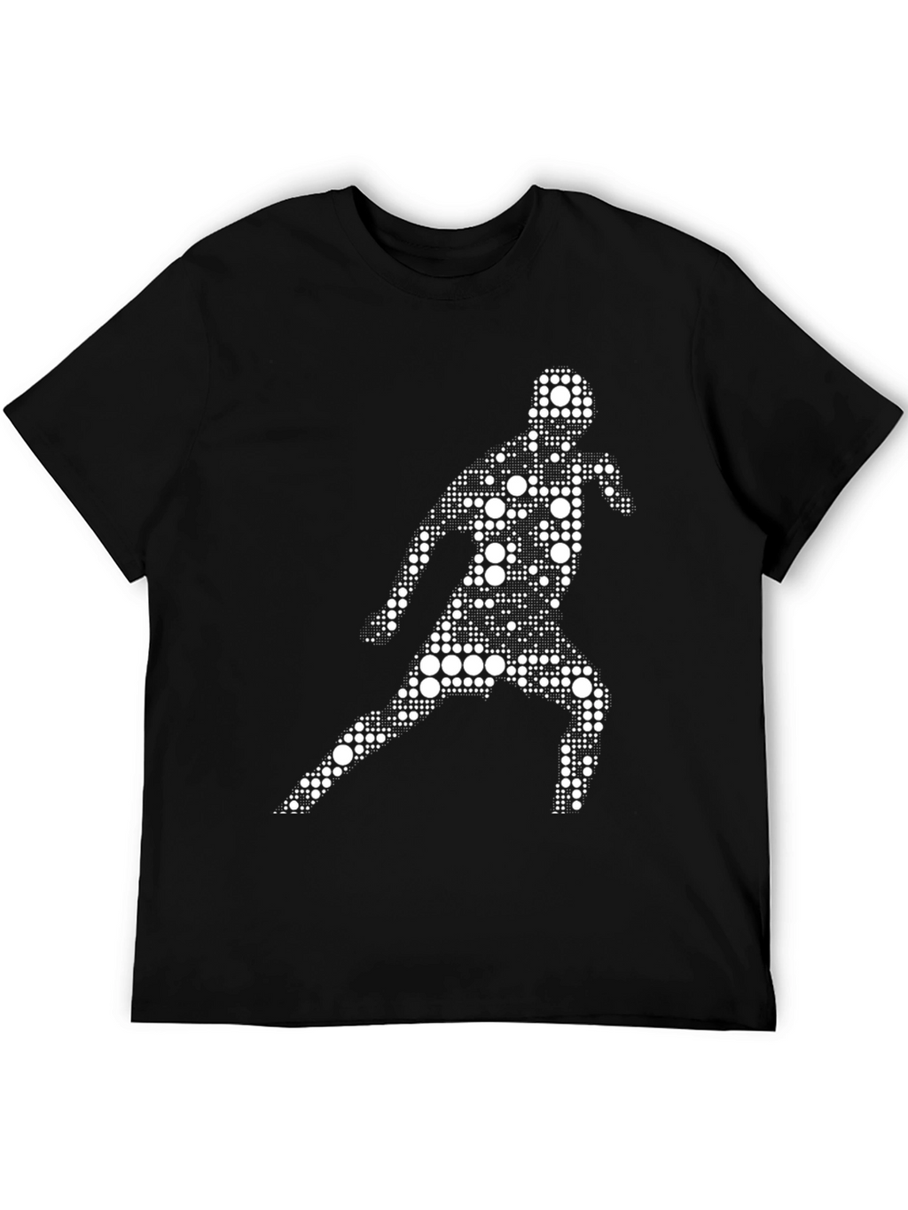 Black T-Shirt with Abstract Runner Graphic