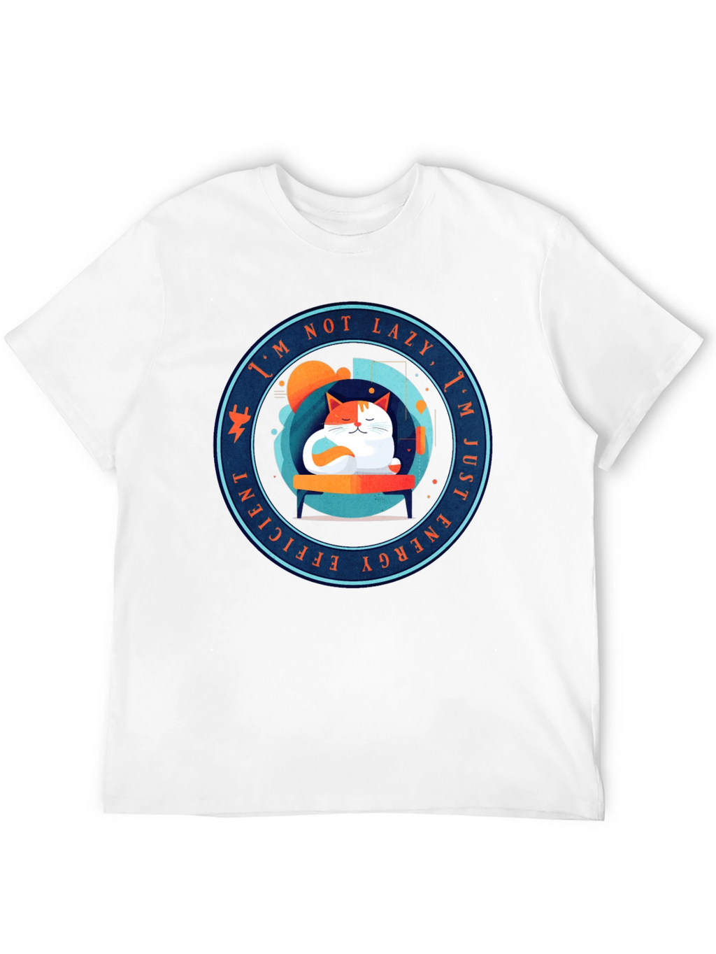Energy Efficient Lazy Cat Graphic T-Shirt