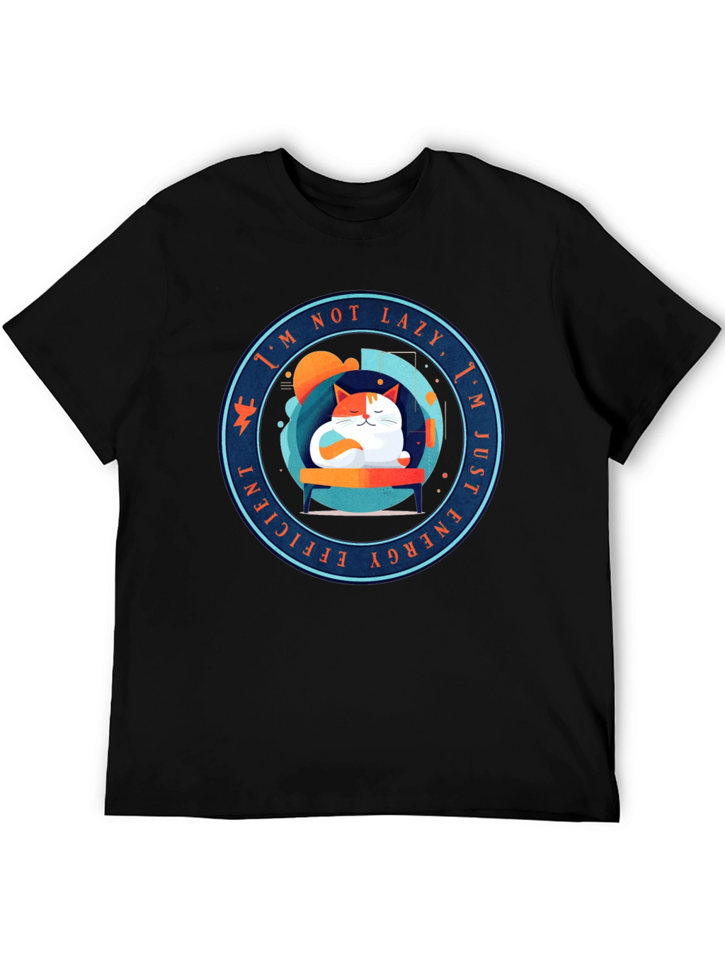 Energy Efficient Lazy Cat Graphic T-Shirt