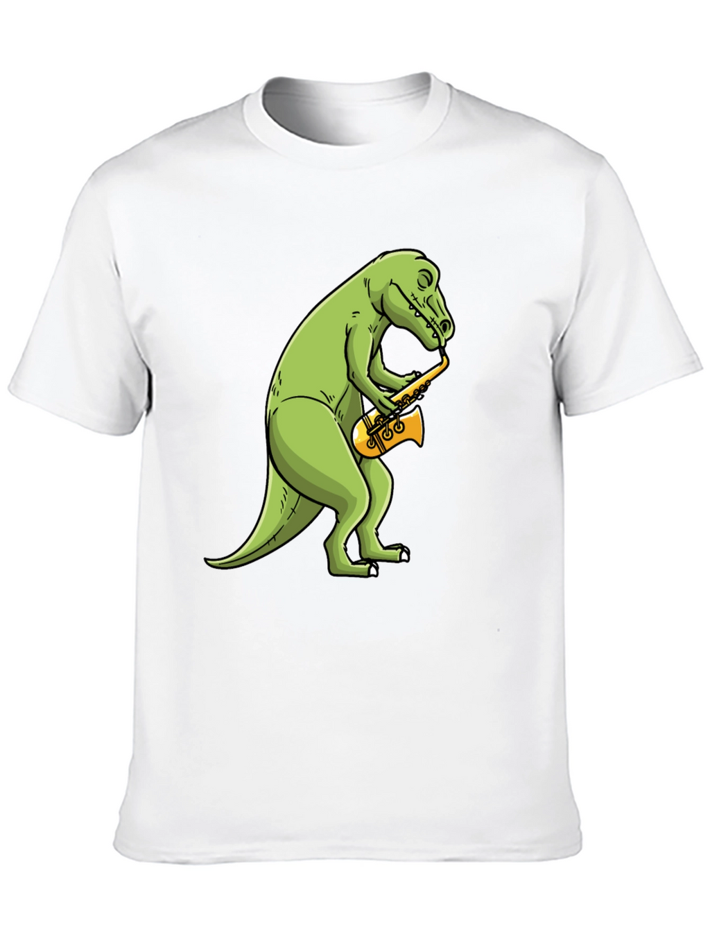Dino Sax T-Shirt - Black Cotton Tee