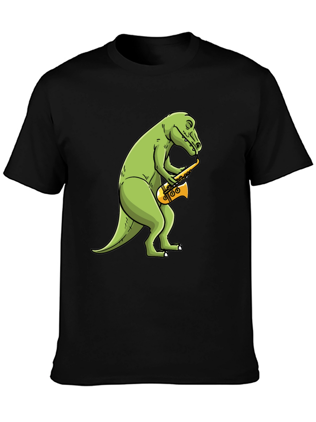 Dino Sax T-Shirt - Black Cotton Tee