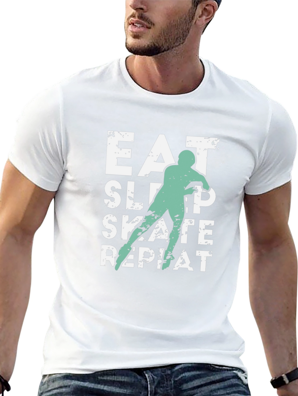 Eat Sleep Skate Repeat Black T-Shirt