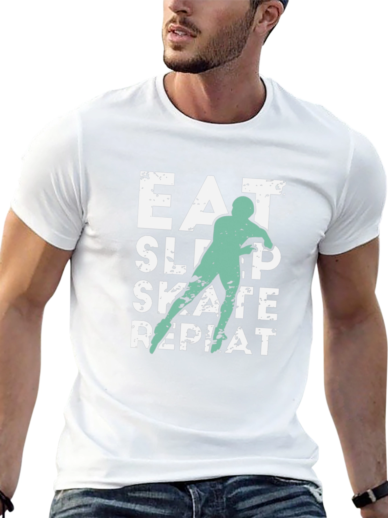Eat Sleep Skate Repeat Black T-Shirt