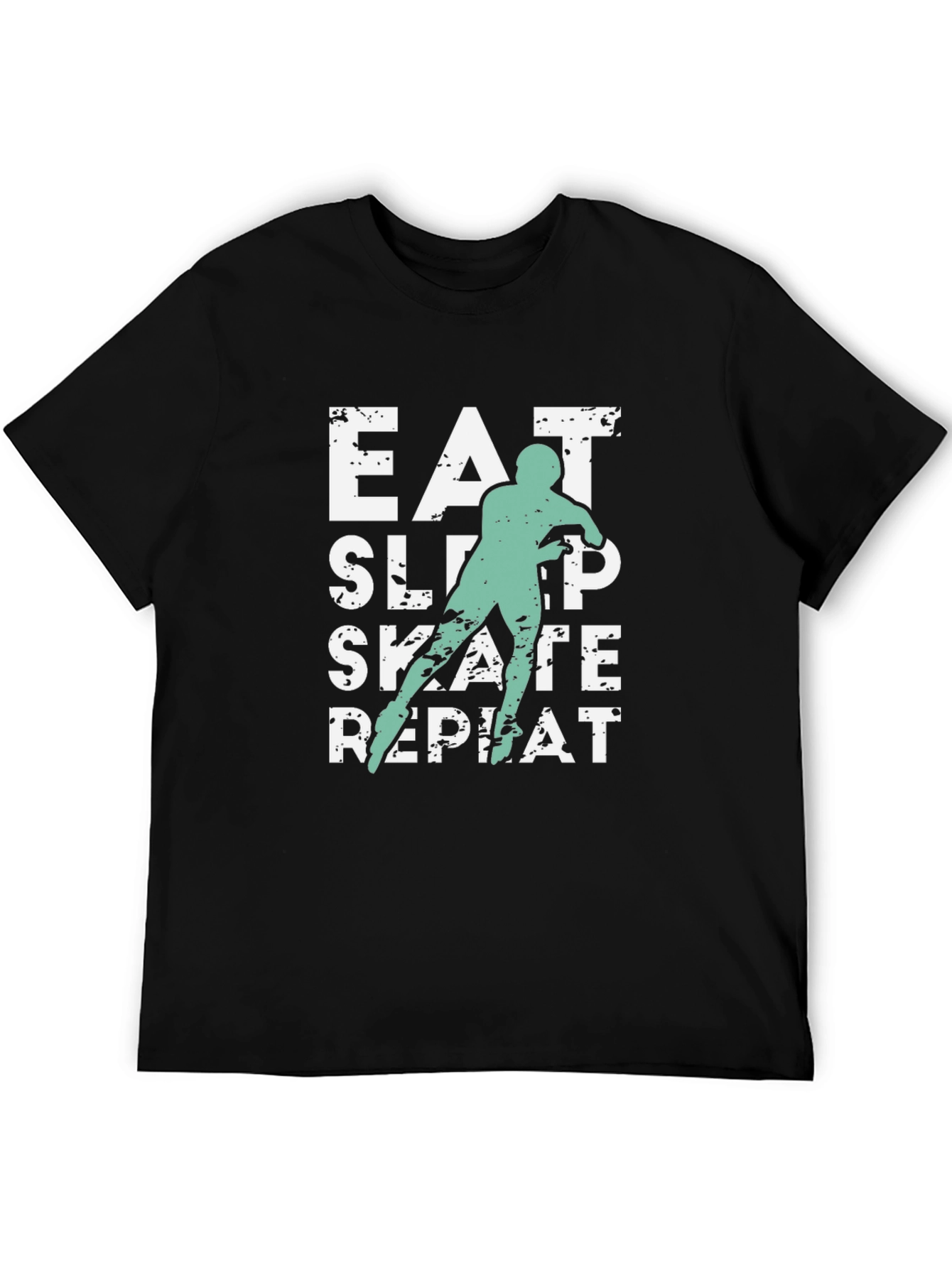 Eat Sleep Skate Repeat Black T-Shirt