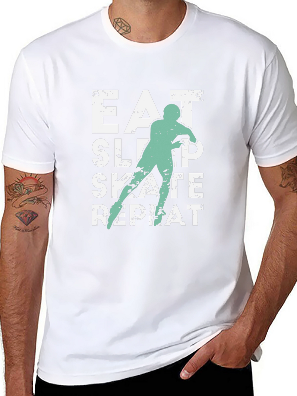 Eat Sleep Skate Repeat Black T-Shirt