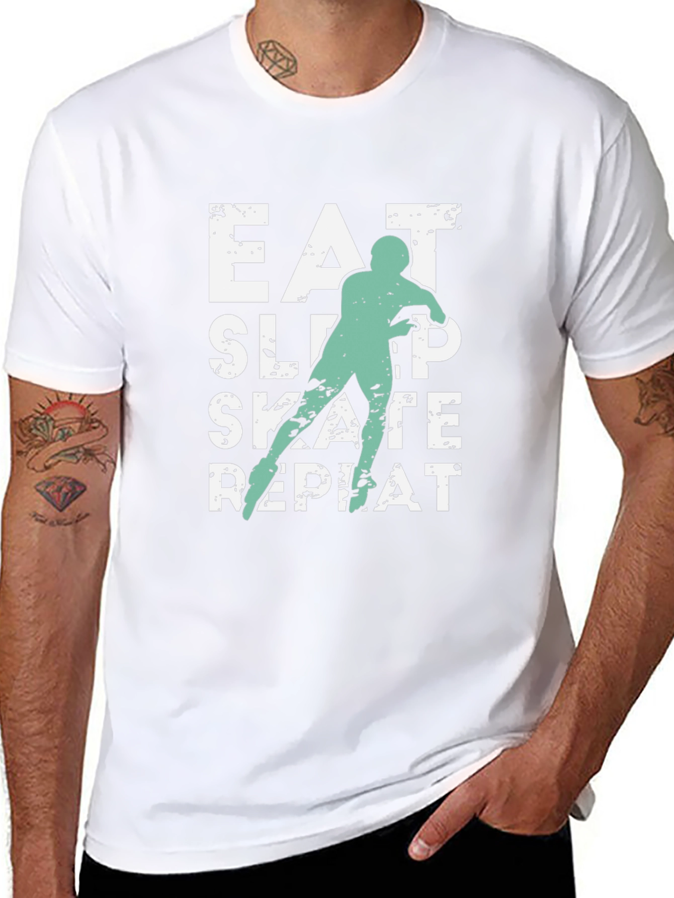 Eat Sleep Skate Repeat Black T-Shirt