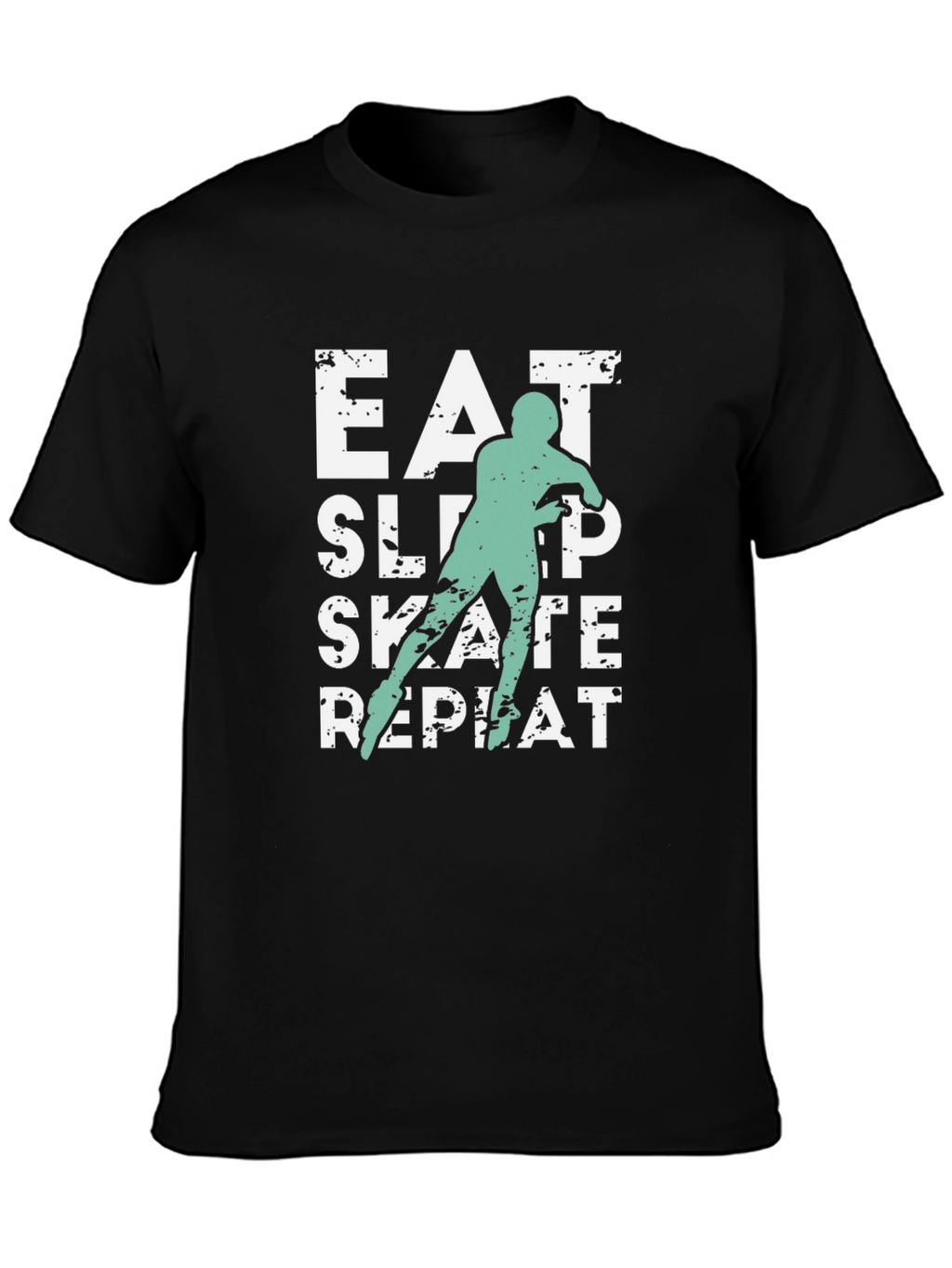 Eat Sleep Skate Repeat Black T-Shirt
