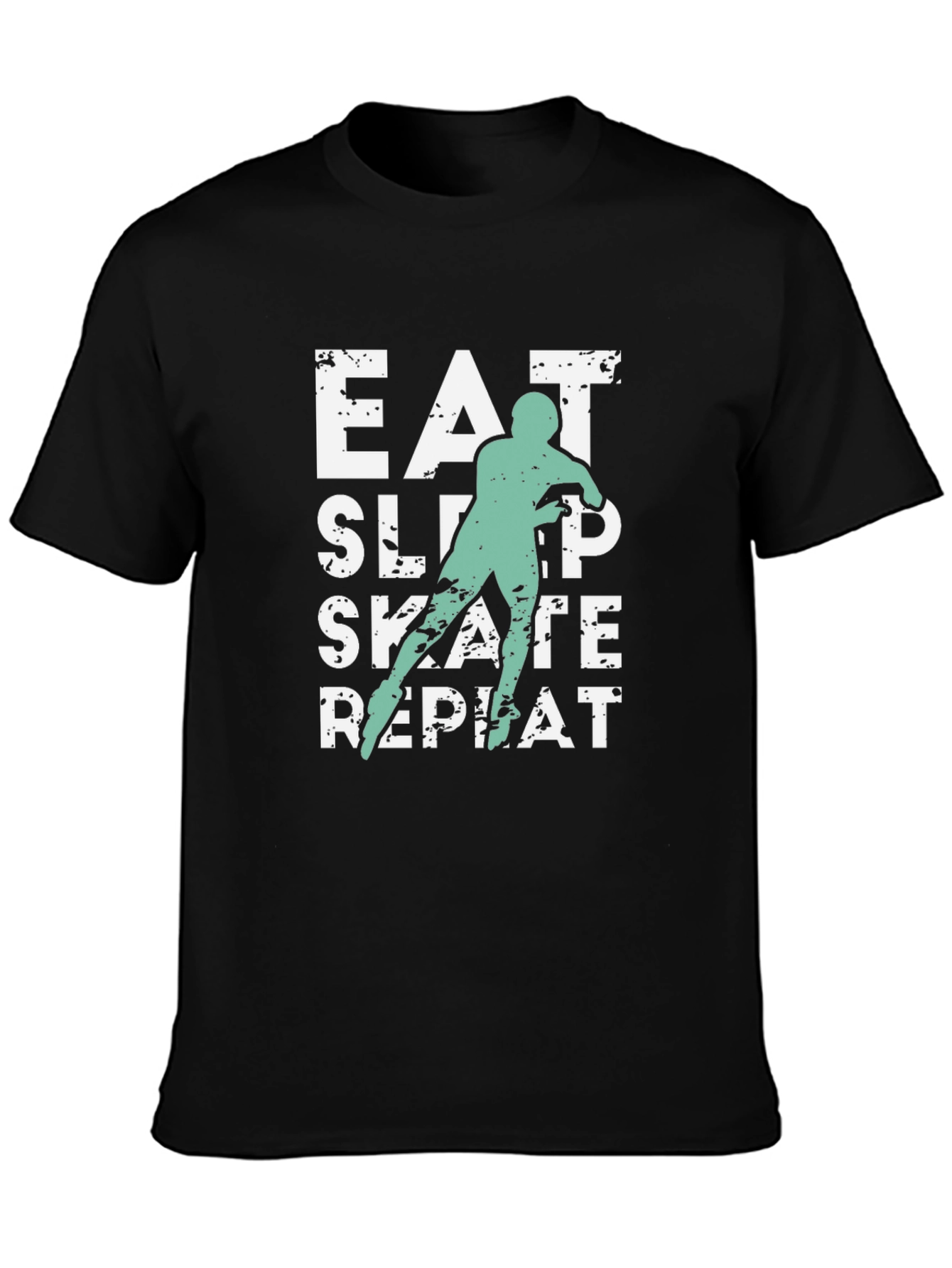 Eat Sleep Skate Repeat Black T-Shirt