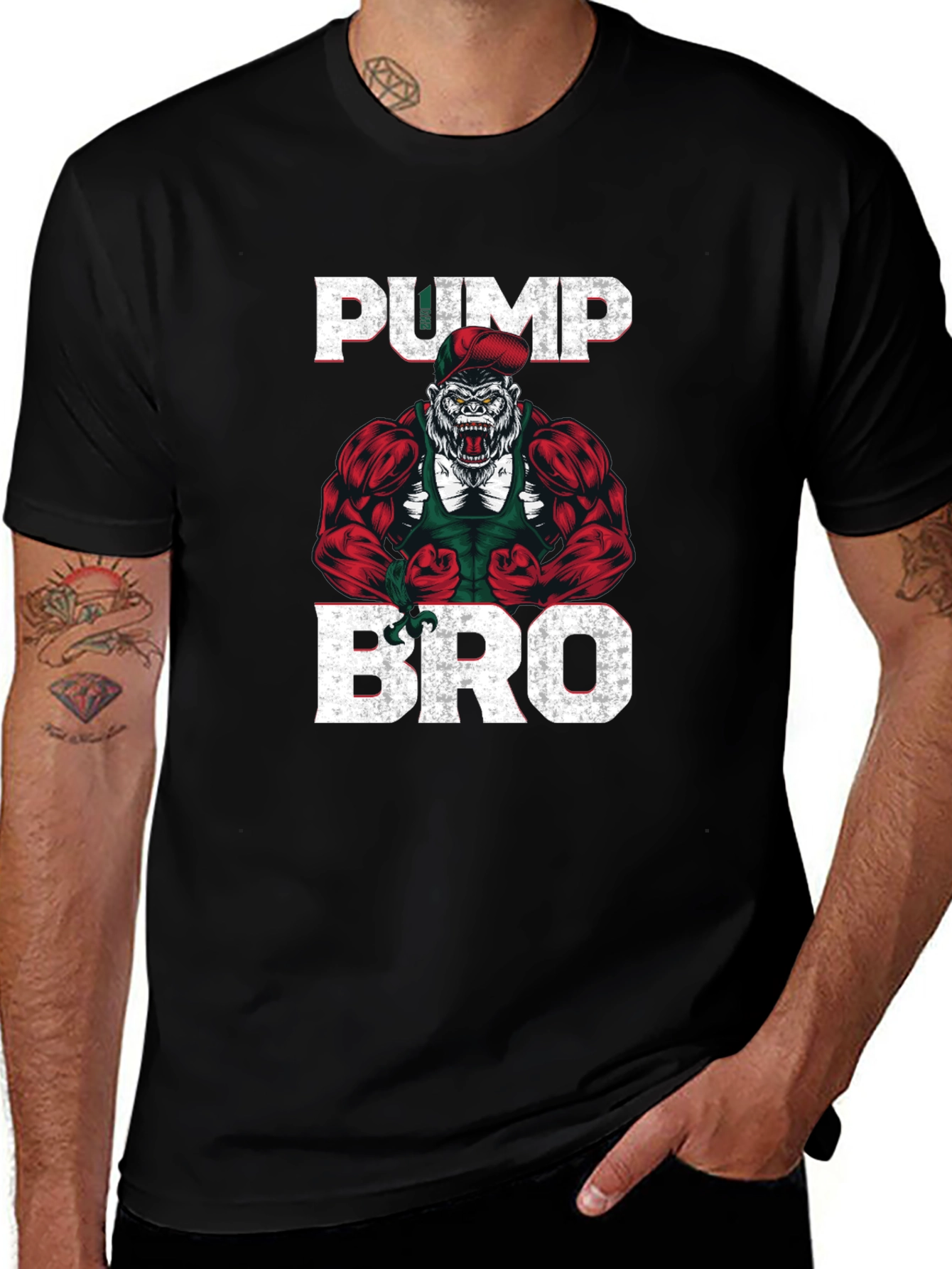 Pump Bro Gorilla Graphic T-Shirt