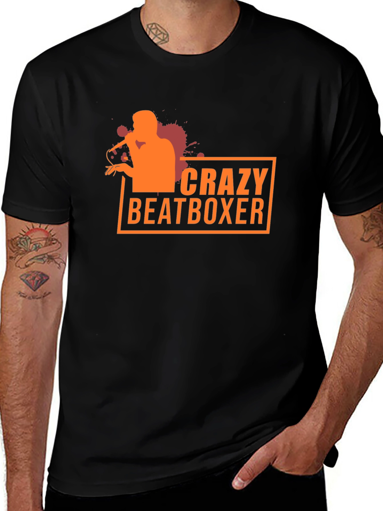 Crazy Beatboxer Graphic Tee - Black