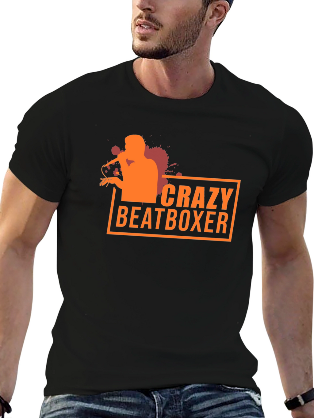 Crazy Beatboxer Graphic Tee - Black