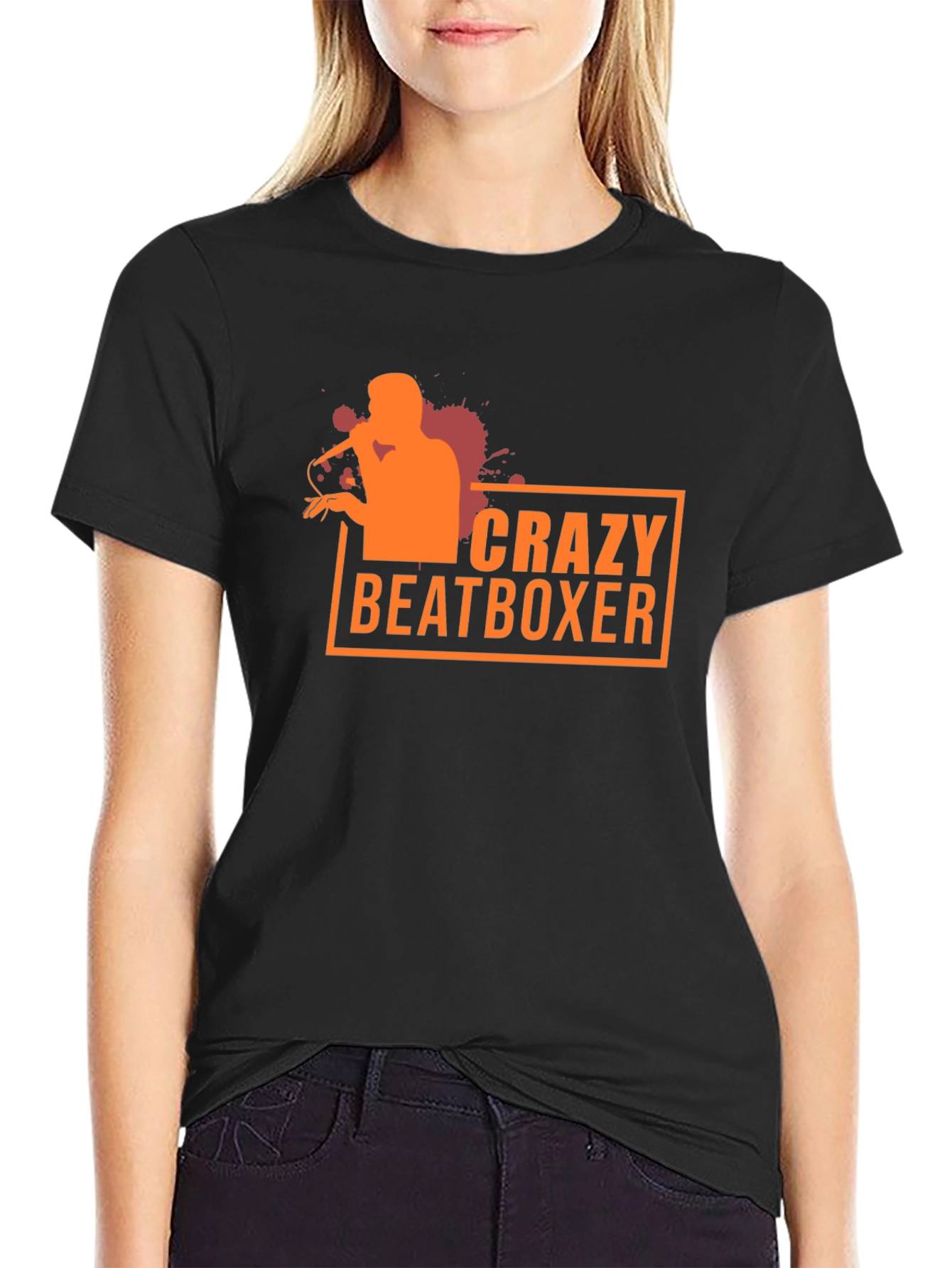 Crazy Beatboxer Graphic Tee - Black