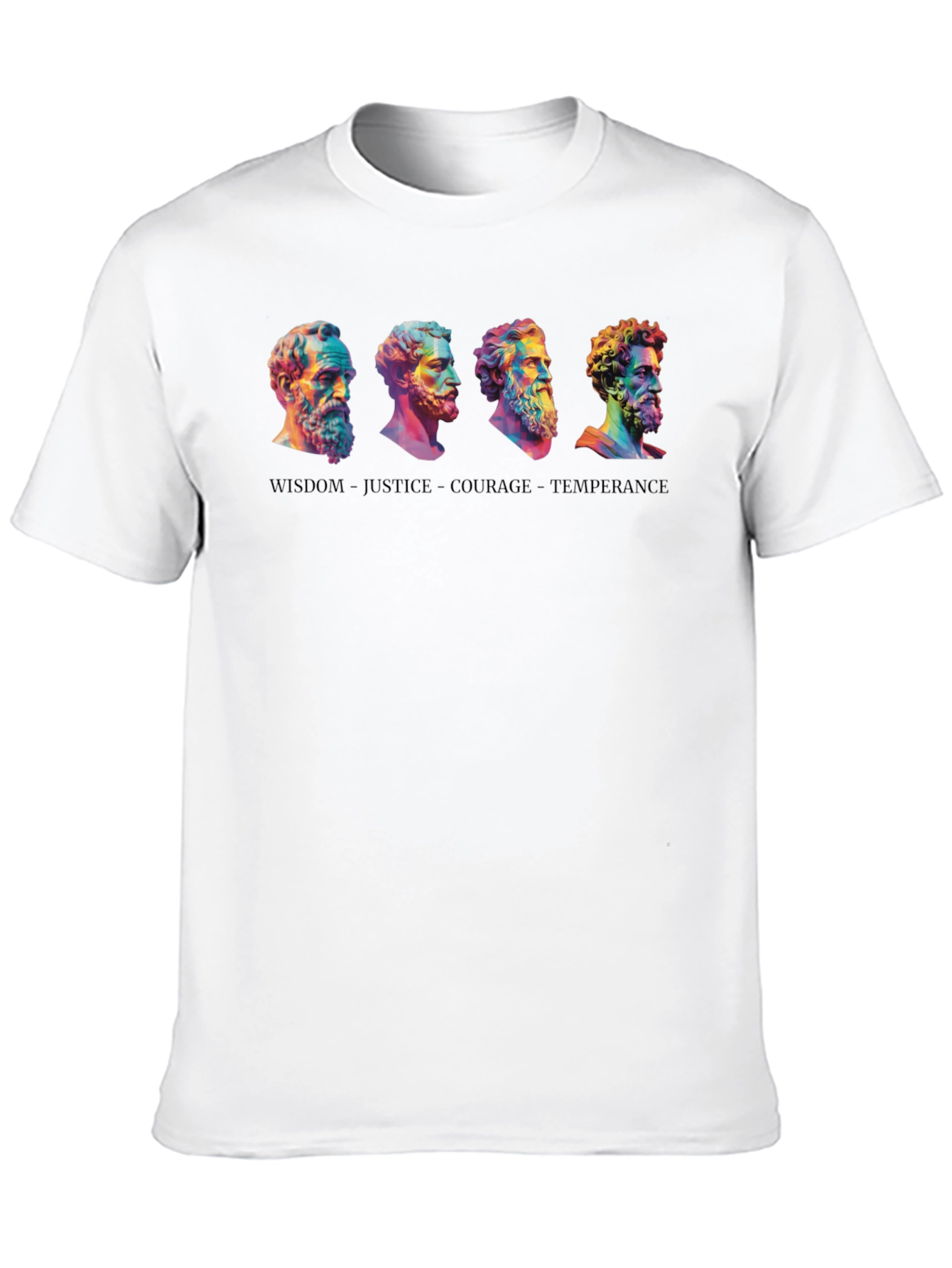 Philosopher Busts T-Shirt: Wisdom Justice Courage