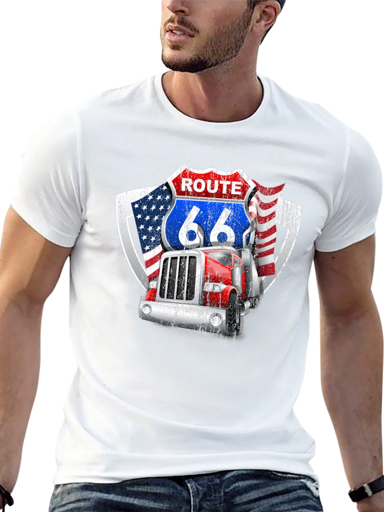 Route 66 Trucker Graphic Tee