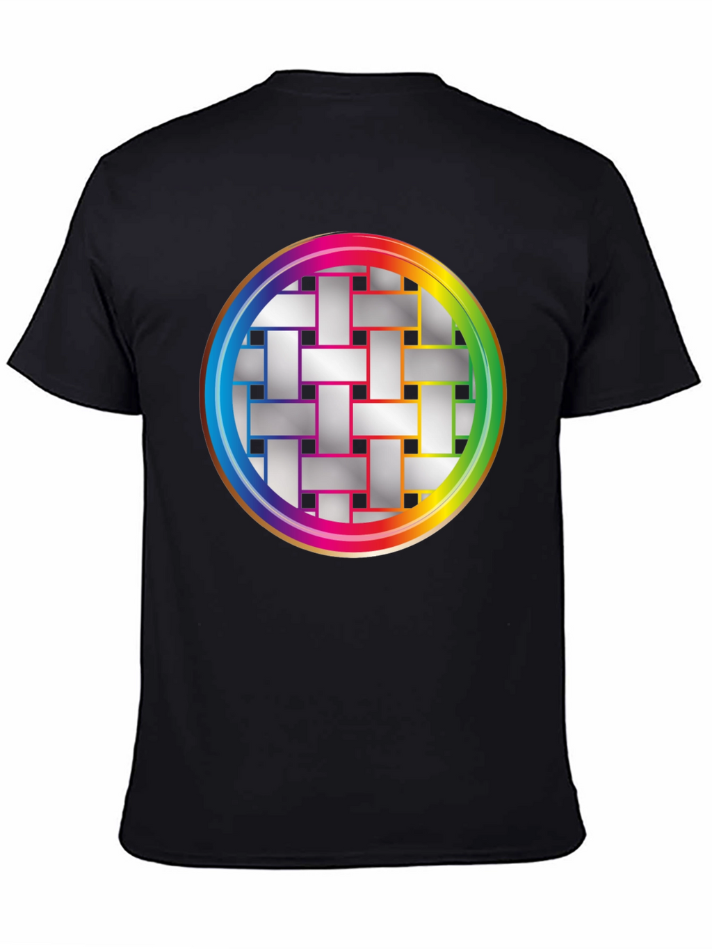 Geometric Woven Pattern Graphic Tee