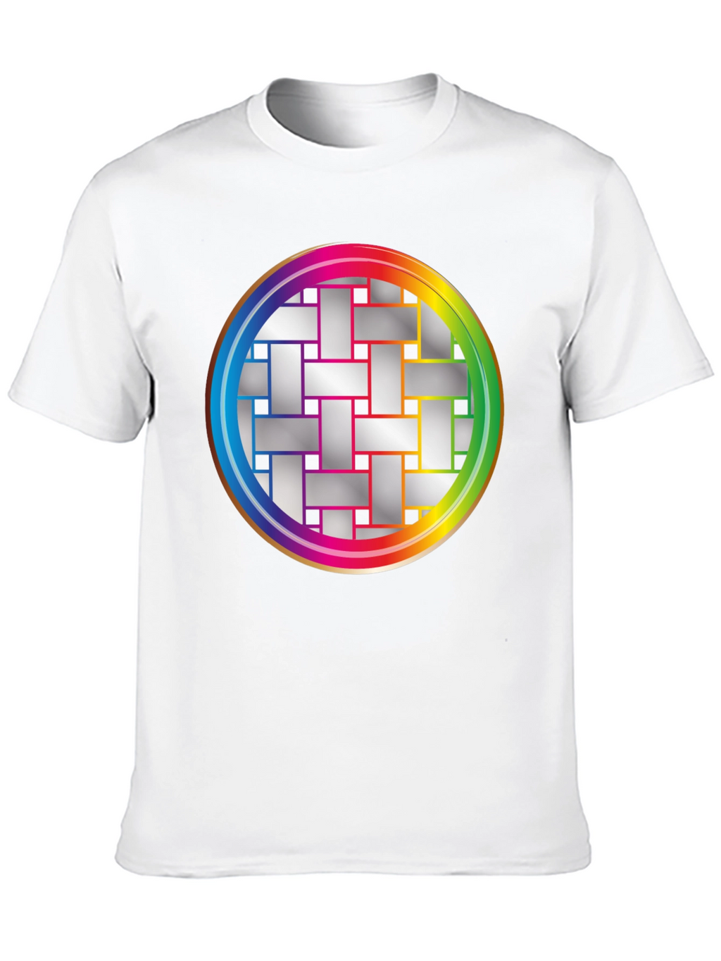 Geometric Woven Pattern Graphic Tee