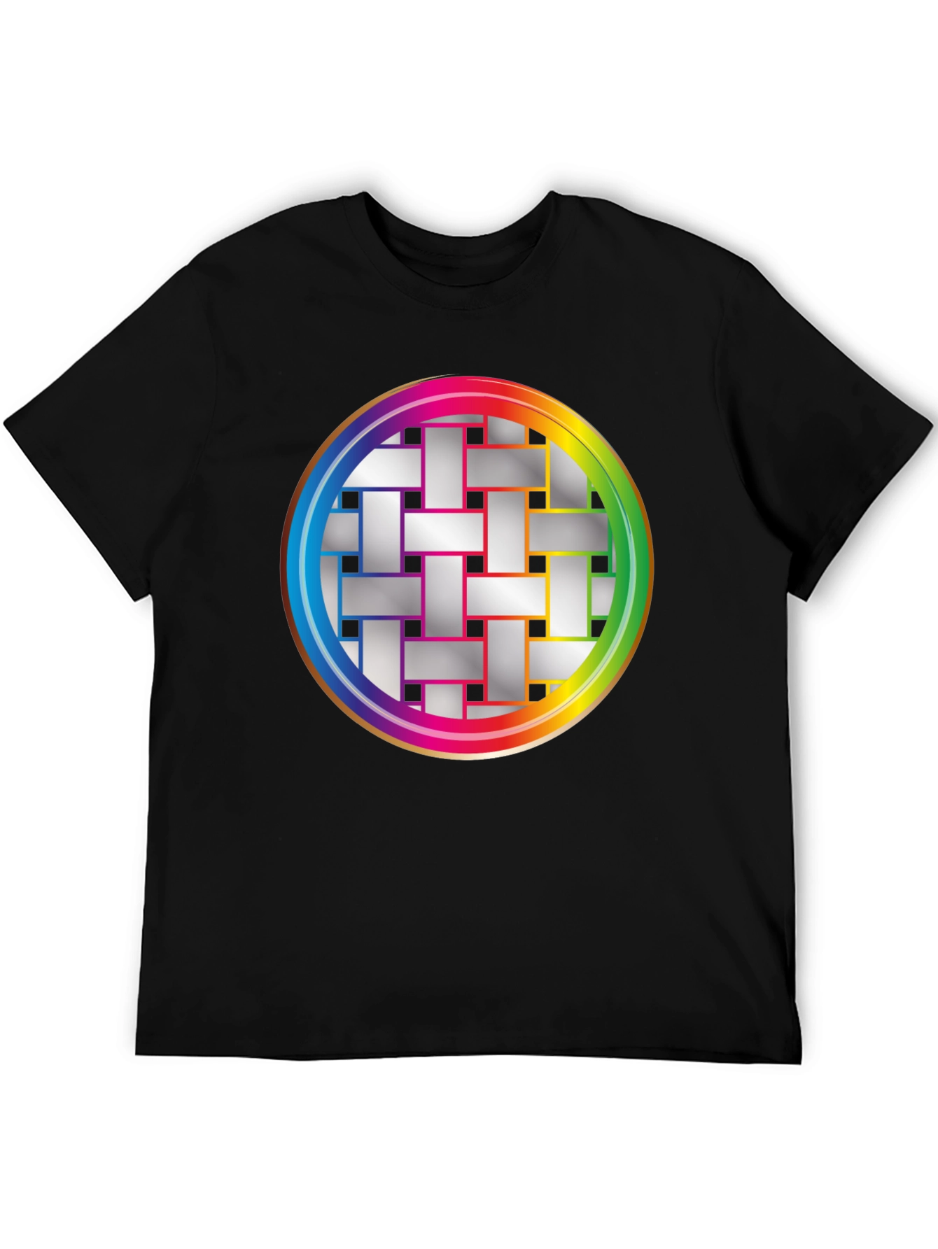 Geometric Woven Pattern Graphic Tee