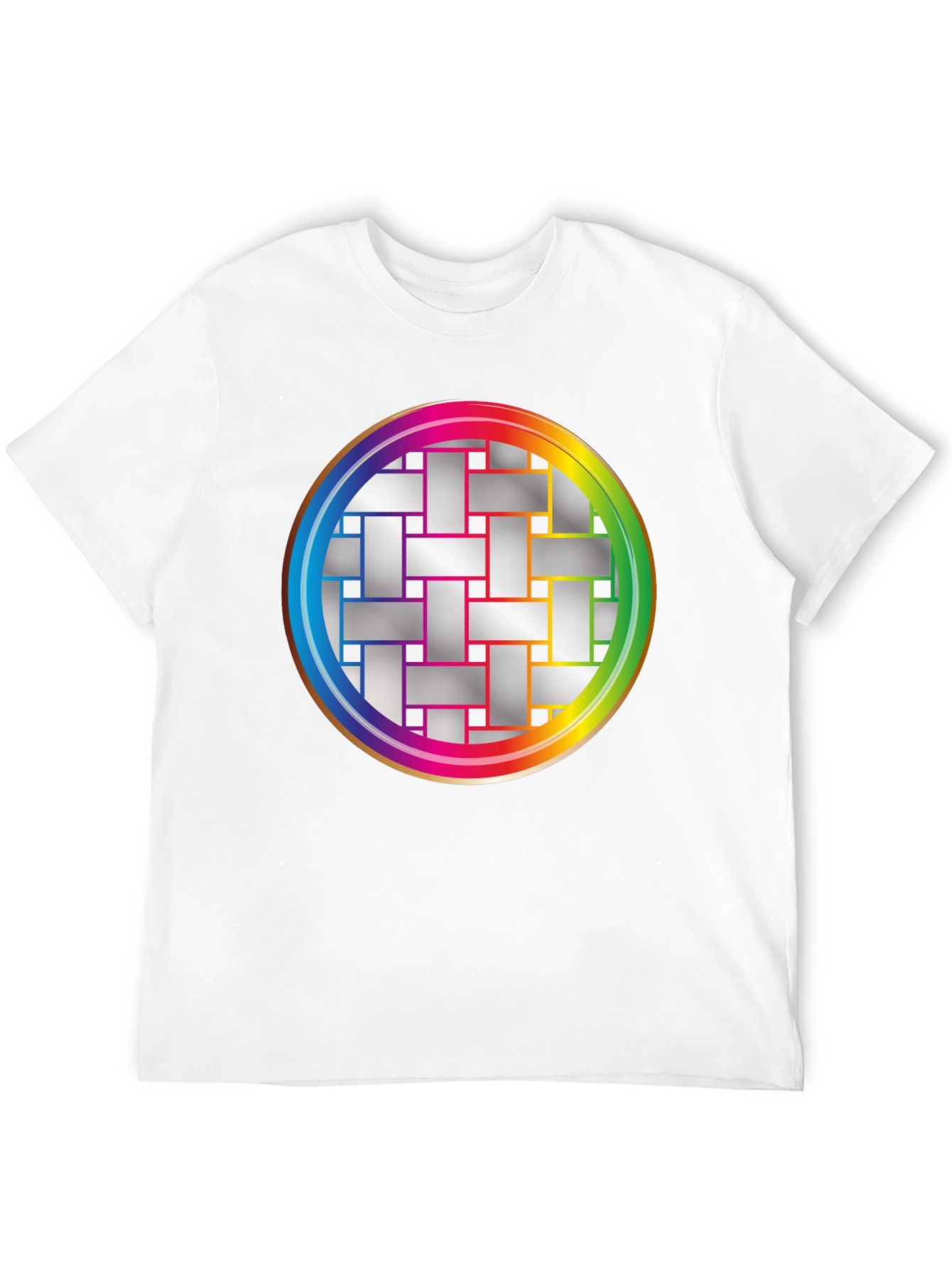 Geometric Woven Pattern Graphic Tee