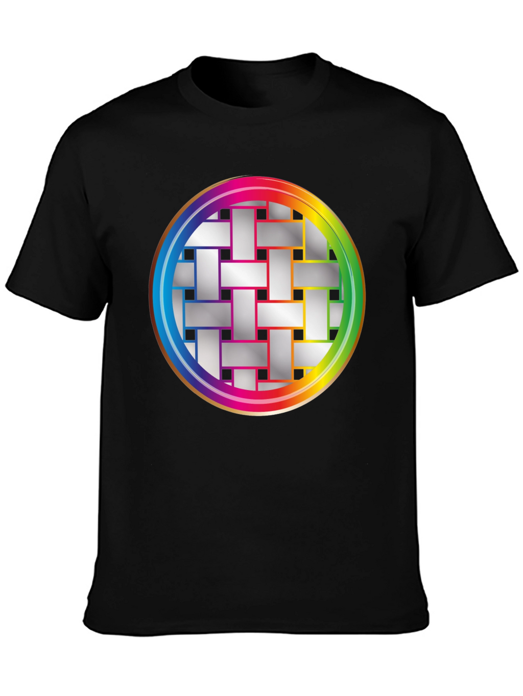 Geometric Woven Pattern Graphic Tee